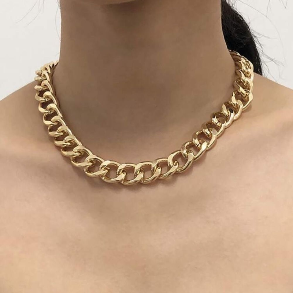 3for$20 1pc Fashion Big Necklace for Women Twist Gold Color